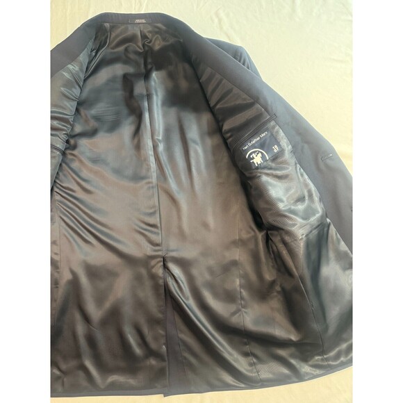 Hart Schaffner Marx Sports Coat Men Size 43L 2 Button Black Classic Wool - Picture 6 of 16